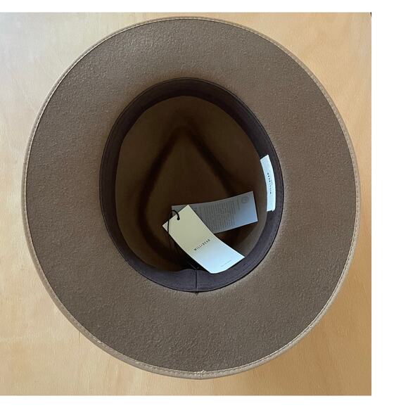 NWT Will + Bear Calloway Widebrim Fedora Wool Felt Hat in Tan Size Medium - Picture 4 of 10